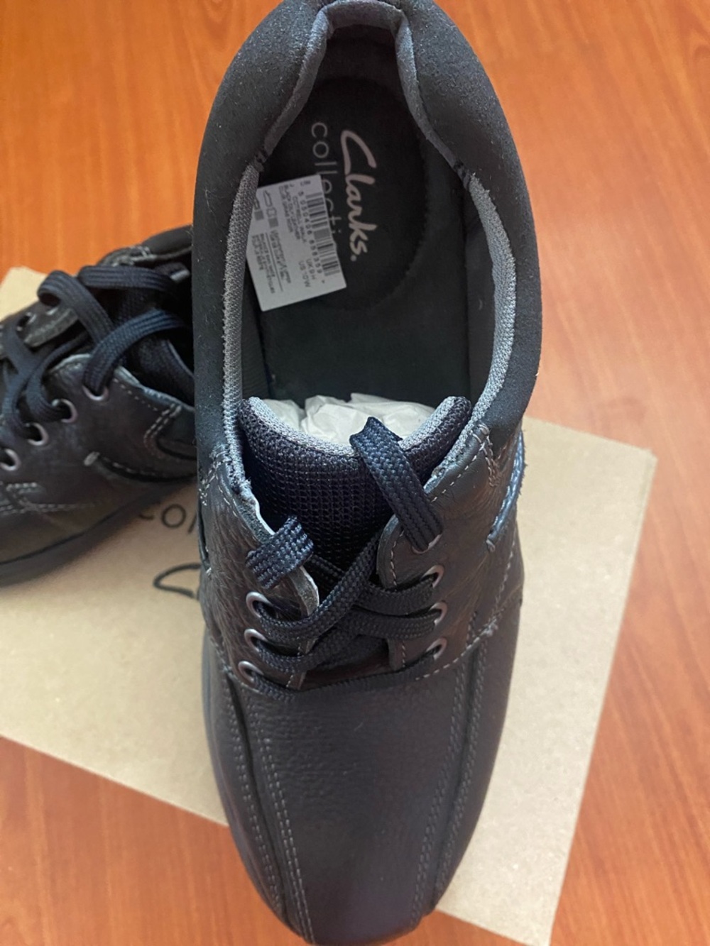 Clarks Black Men's Leather Lace-Up Casual Shoes Size 10W